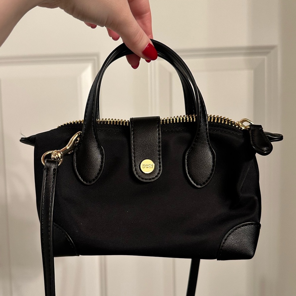 Stoney Clover Lane Black Crossbody Mini Satchel